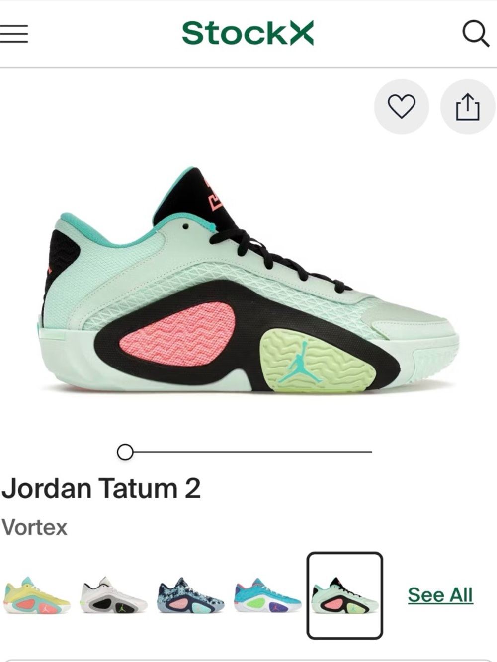 Jordan Tatum 2 Vortex - Mint, Pink, Black